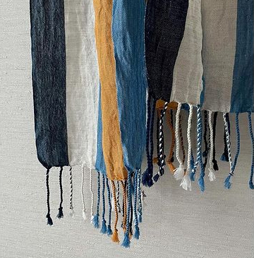 先染手織りストール